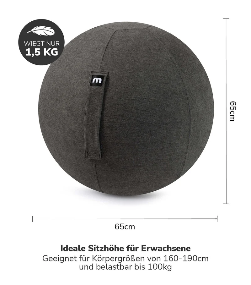 Sitzball auch mit Cordbezug 'Der Runde'