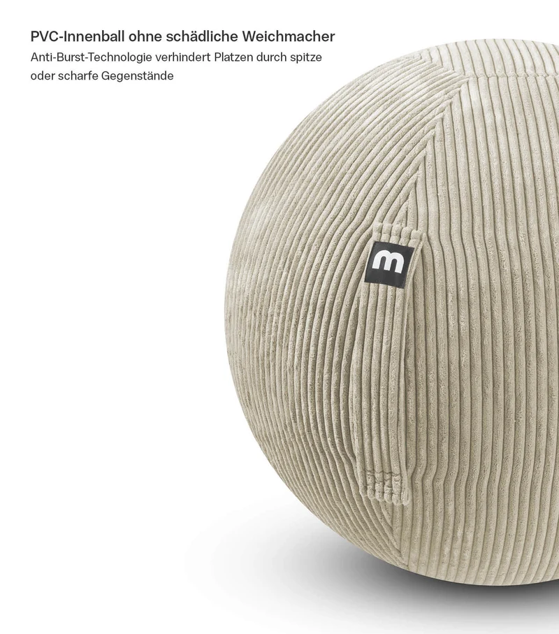 Sitzball auch mit Cordbezug 'Der Runde'