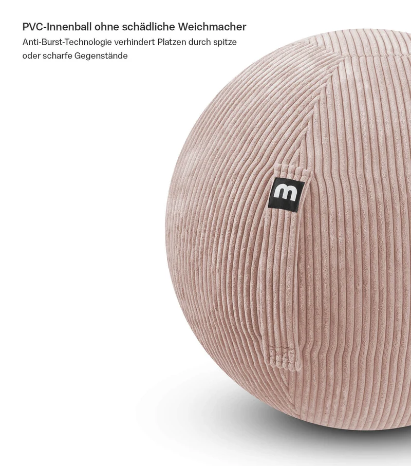 Sitzball auch mit Cordbezug 'Der Runde'