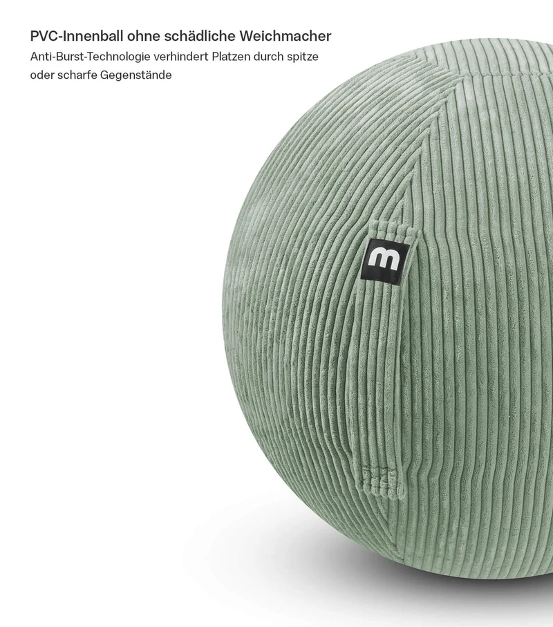 Sitzball auch mit Cordbezug 'Der Runde'
