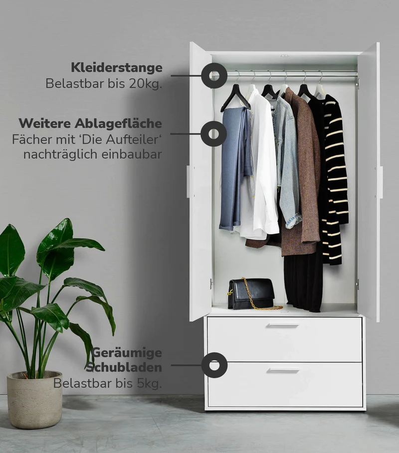 Kleiderschrank 'Der Kleiderheld'