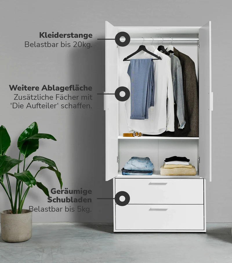 Kleiderschrank 'Der Kleiderheld'