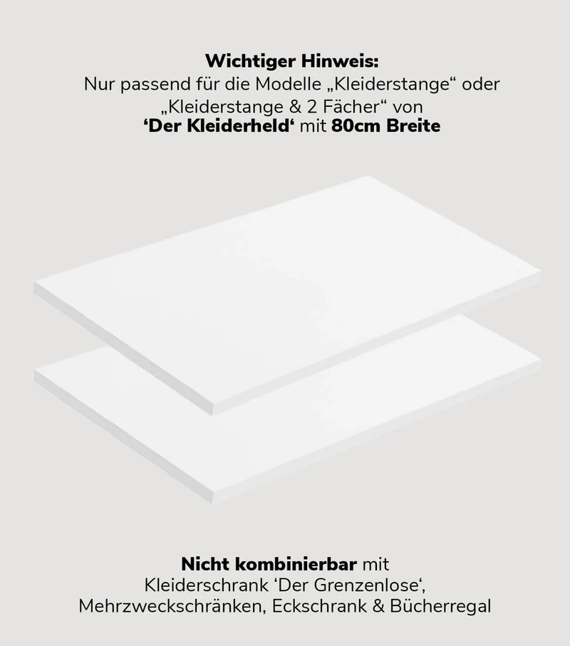 Kleiderschrank-Einlegeböden 'Die Aufteiler' für 'Der Kleiderheld'