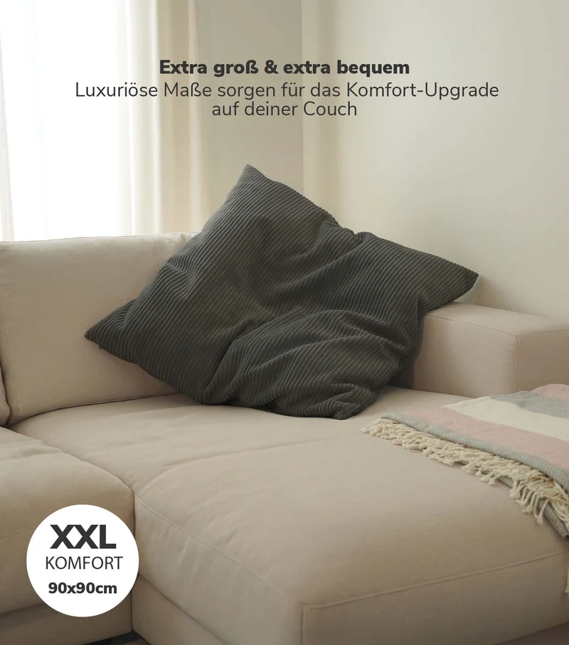 XXL Kissen aus Cord 'Das Anschmiegsame'