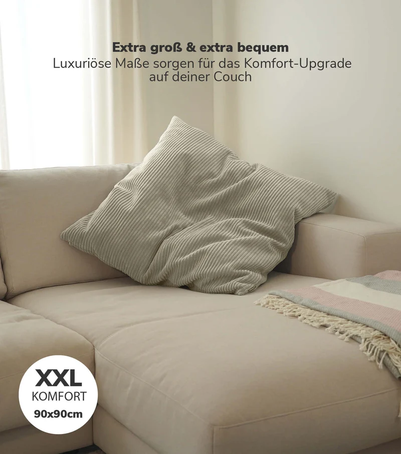 XXL Kissen aus Cord 'Das Anschmiegsame'