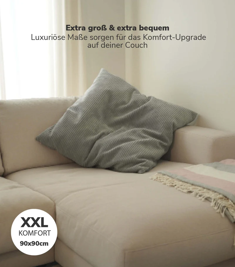 XXL Kissen aus Cord 'Das Anschmiegsame'