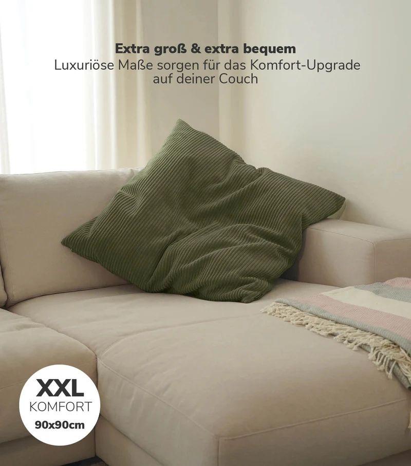 XXL Kissen aus Cord 'Das Anschmiegsame'