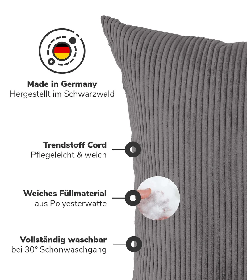 XXL Kissen aus Cord 'Das Anschmiegsame'