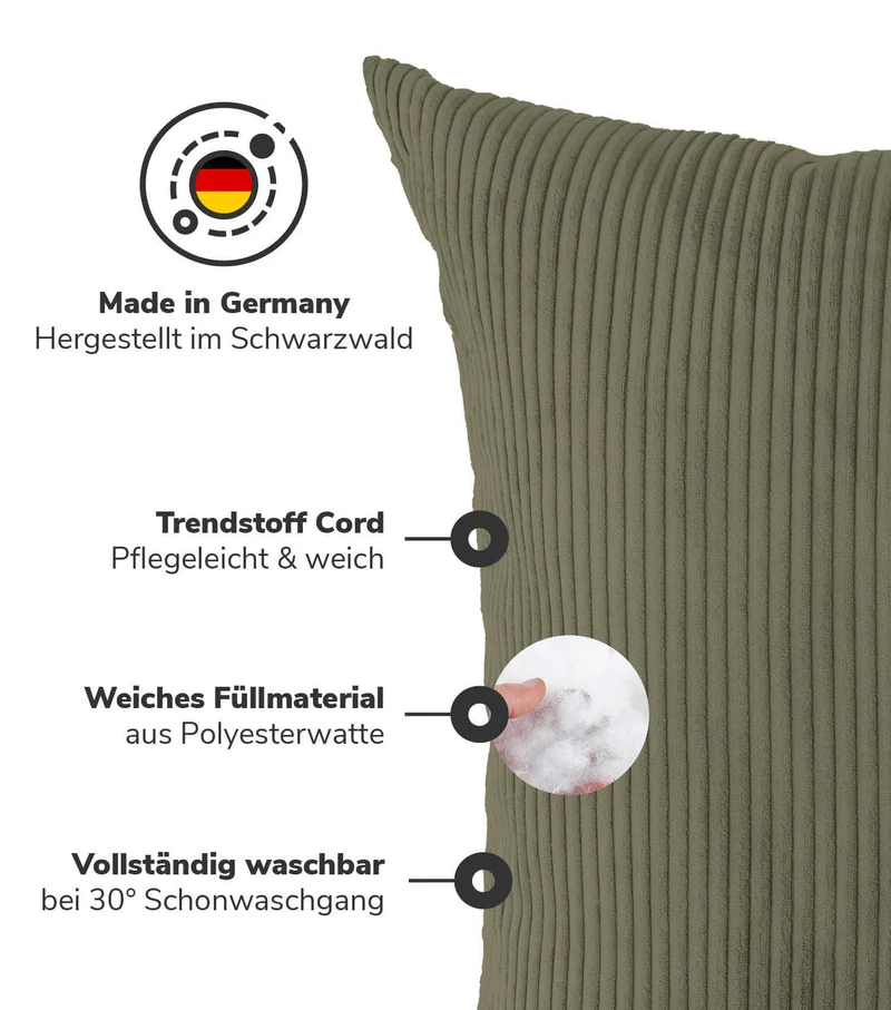 XXL Kissen aus Cord 'Das Anschmiegsame'