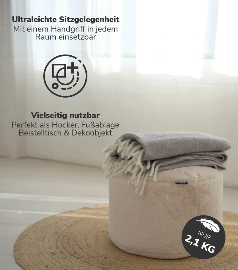 Pouf aus Kunstfell 'Der Flauschige'