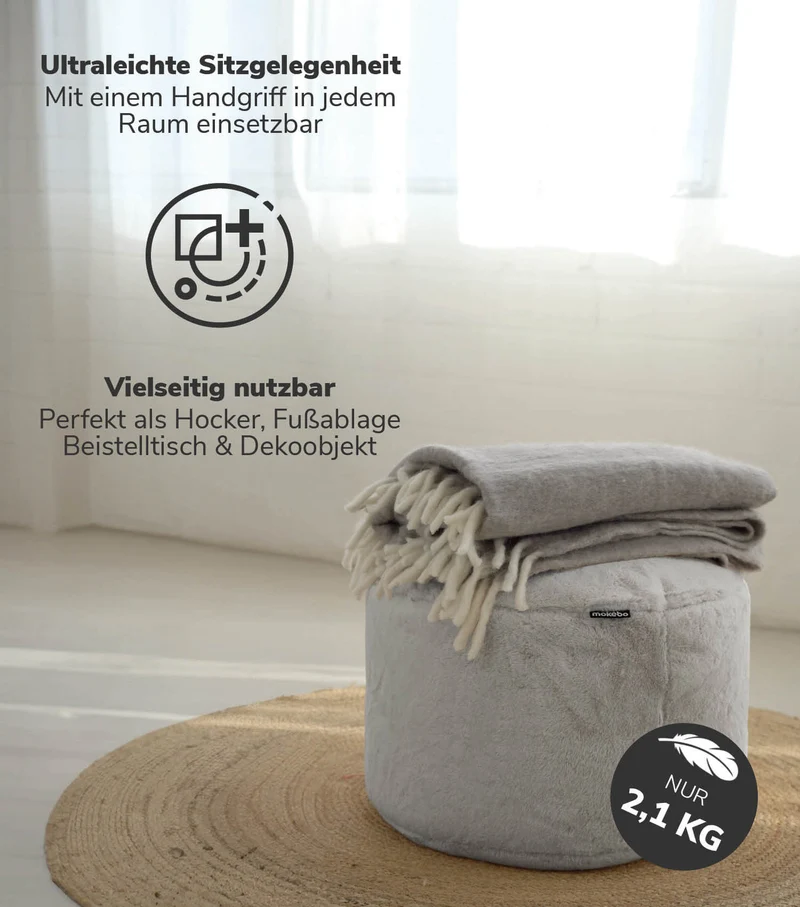 Pouf aus Kunstfell 'Der Flauschige'