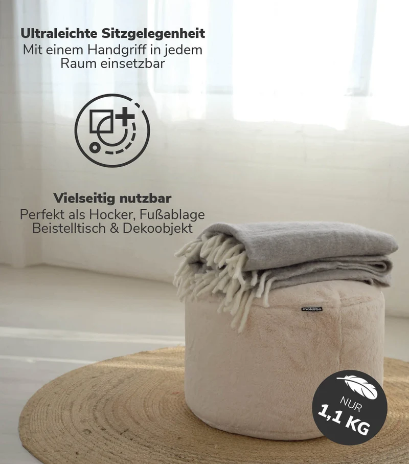 Pouf aus Kunstfell 'Der Flauschige'