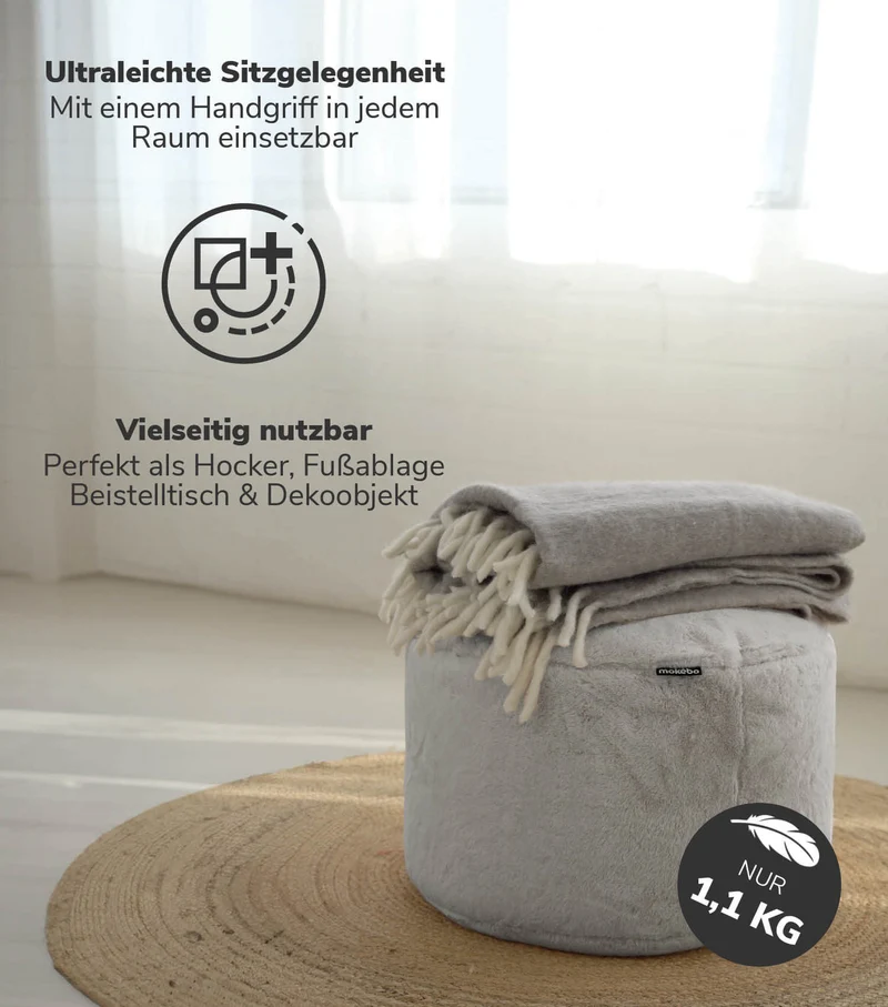 Pouf aus Kunstfell 'Der Flauschige'