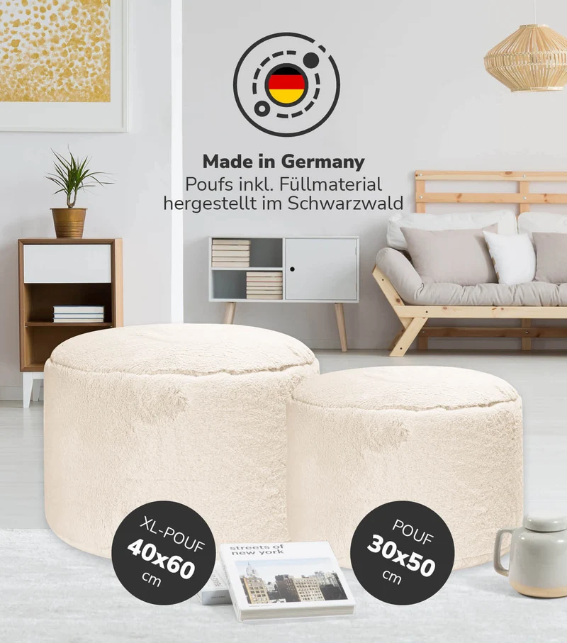 Pouf aus Kunstfell 'Der Flauschige'