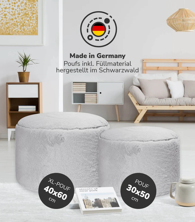 Pouf aus Kunstfell 'Der Flauschige'