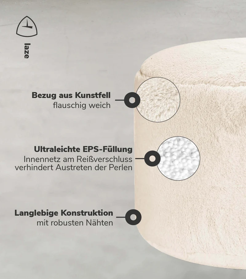 Pouf aus Kunstfell 'Der Flauschige'