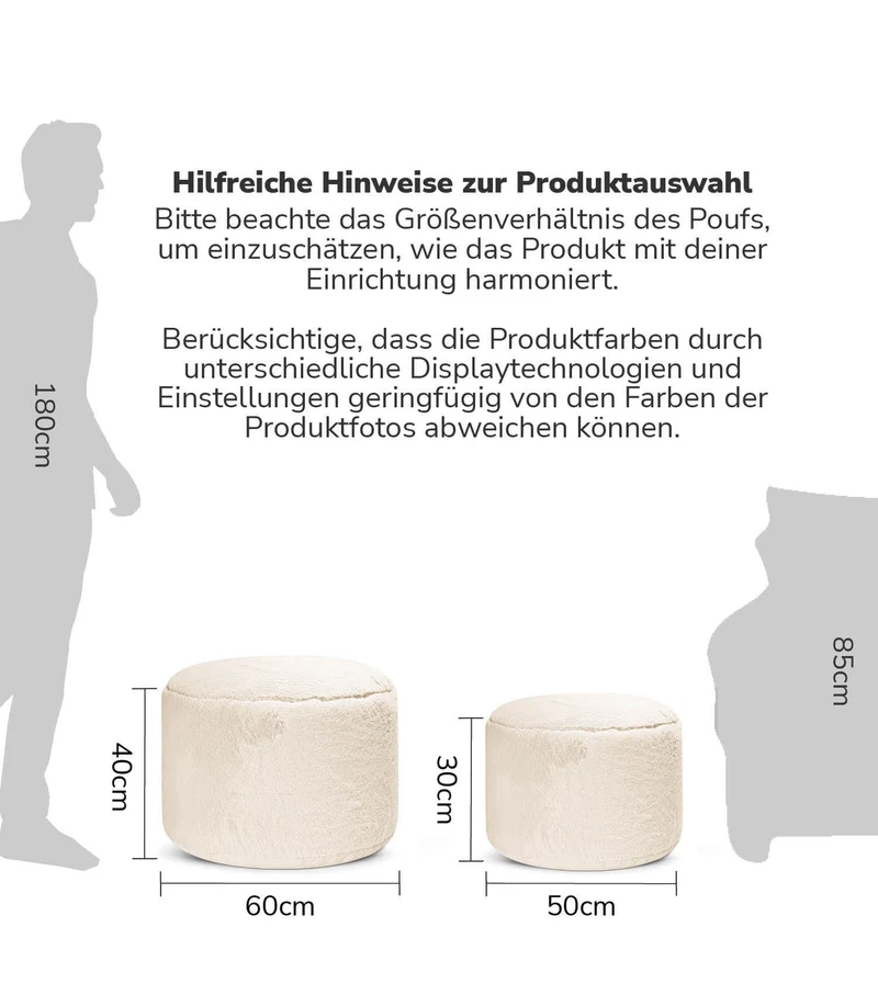 Pouf aus Kunstfell 'Der Flauschige'