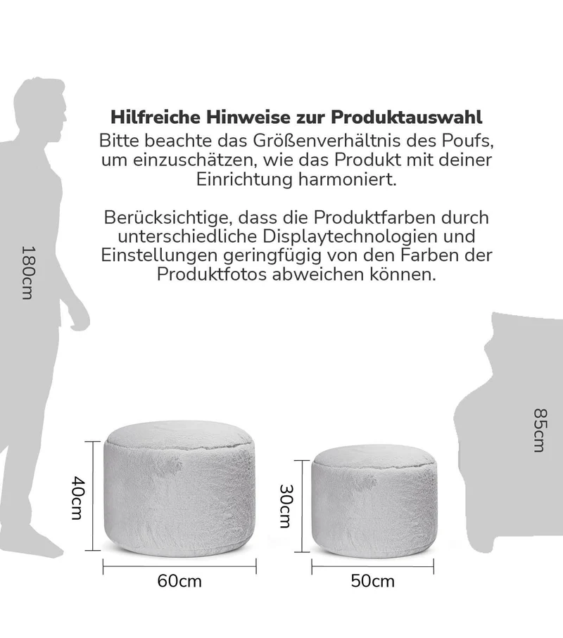 Pouf aus Kunstfell 'Der Flauschige'