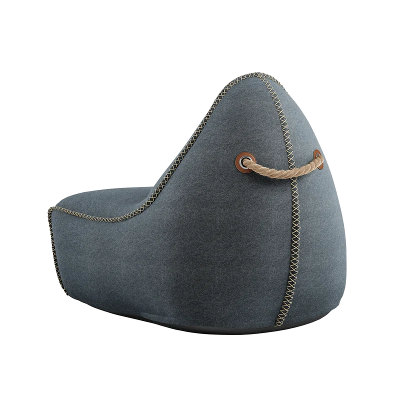 Canvas Lounge Chair & Pouf