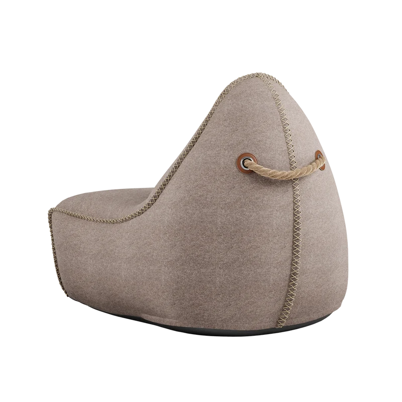 Canvas Lounge Chair & Pouf