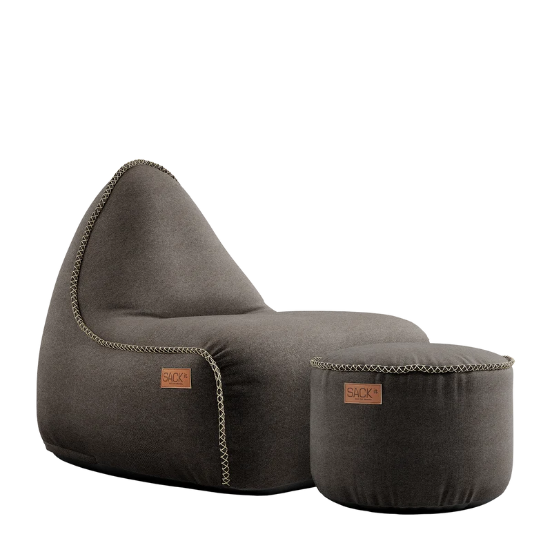Canvas Lounge Chair & Pouf