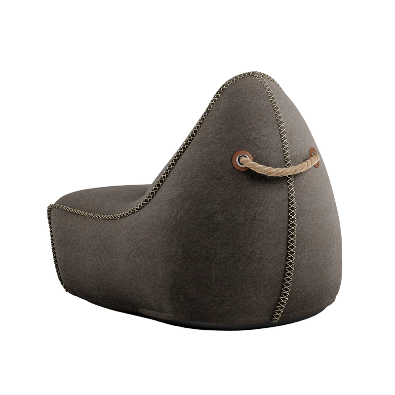 Canvas Lounge Chair & Pouf