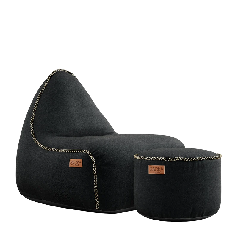 Canvas Lounge Chair & Pouf