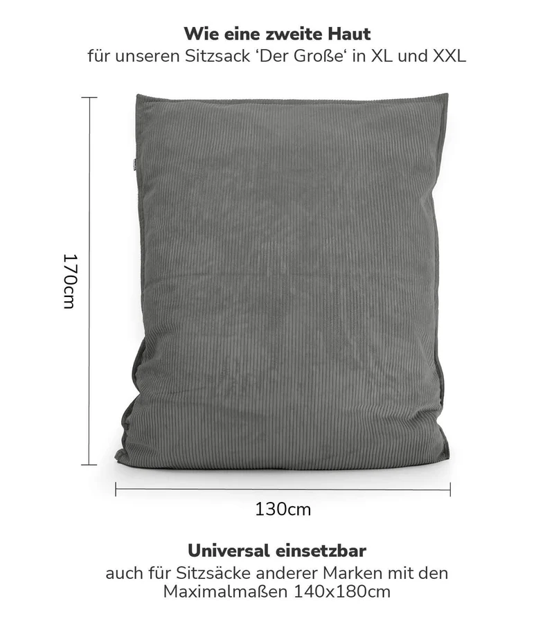 Sitzsack Bezug aus Cord 'Das Kuschelcover'