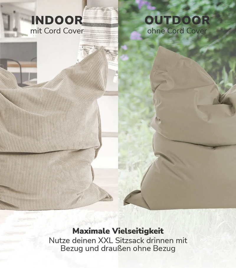 Sitzsack Bezug aus Cord 'Das Kuschelcover'