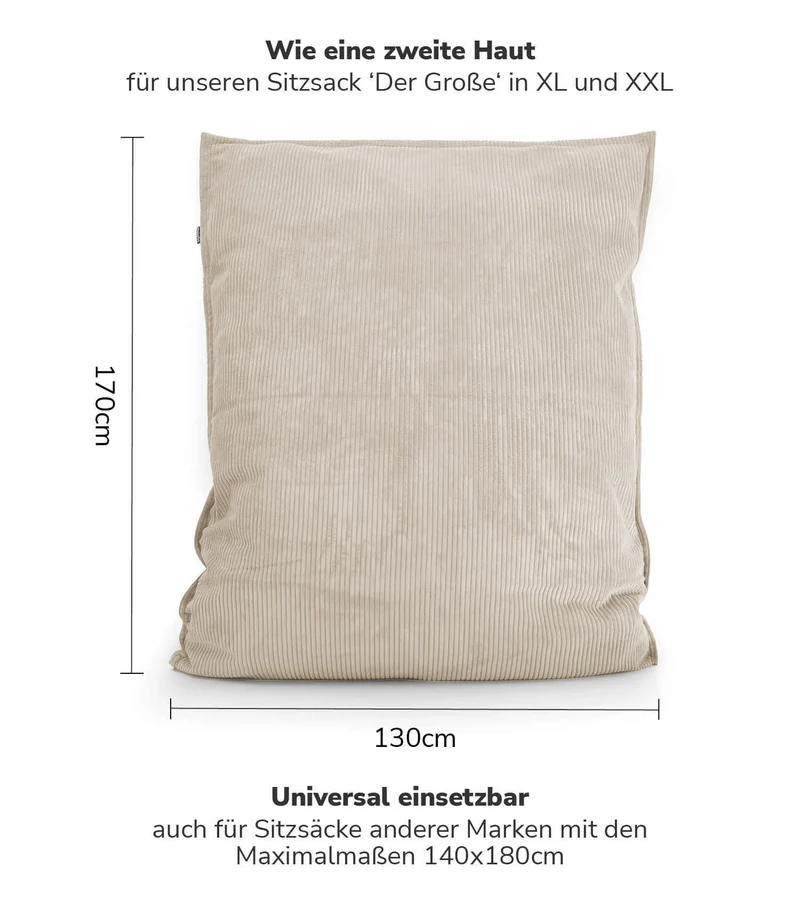 Sitzsack Bezug aus Cord 'Das Kuschelcover'