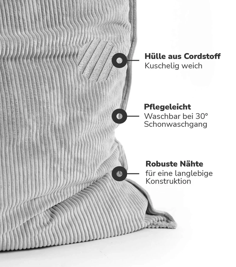 Sitzsack Bezug aus Cord 'Das Kuschelcover'