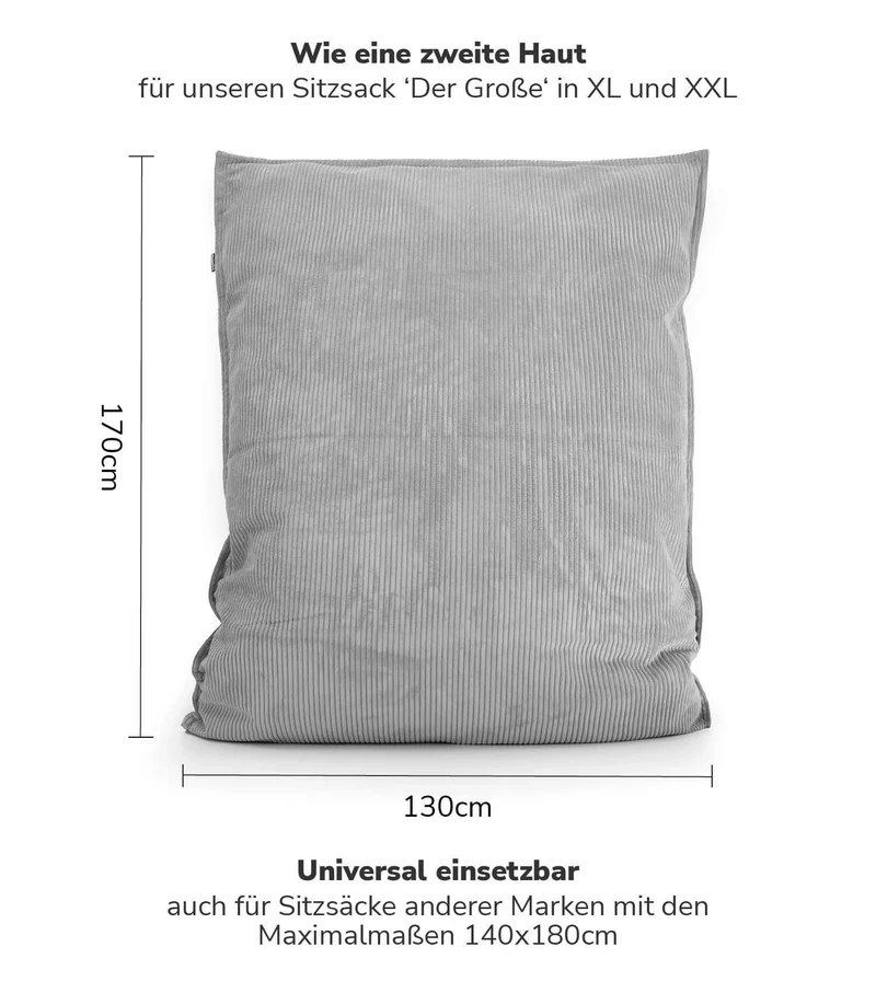 Sitzsack Bezug aus Cord 'Das Kuschelcover'