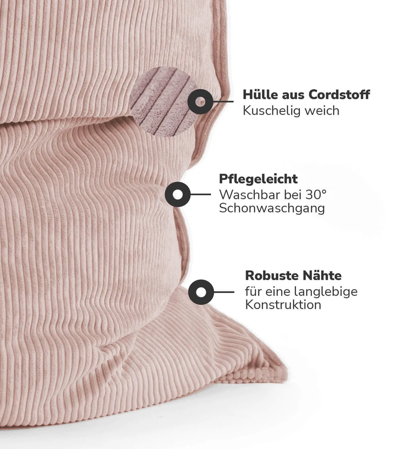 Sitzsack Bezug aus Cord 'Das Kuschelcover'