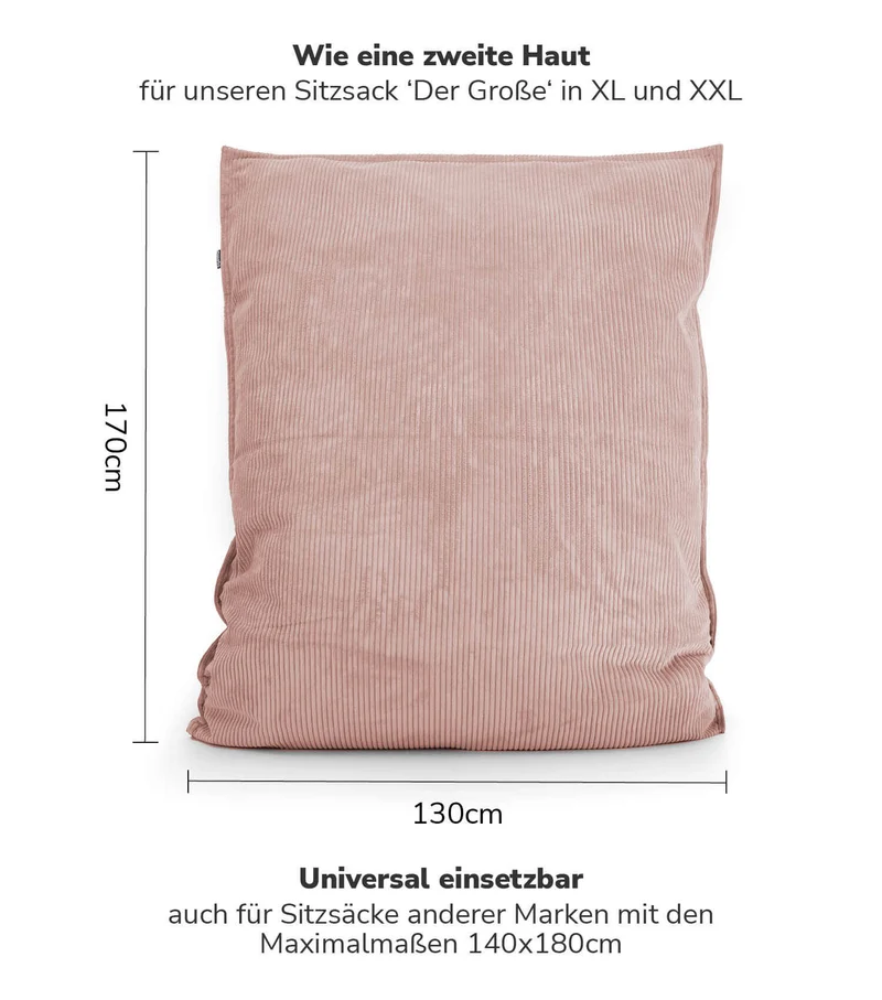 Sitzsack Bezug aus Cord 'Das Kuschelcover'