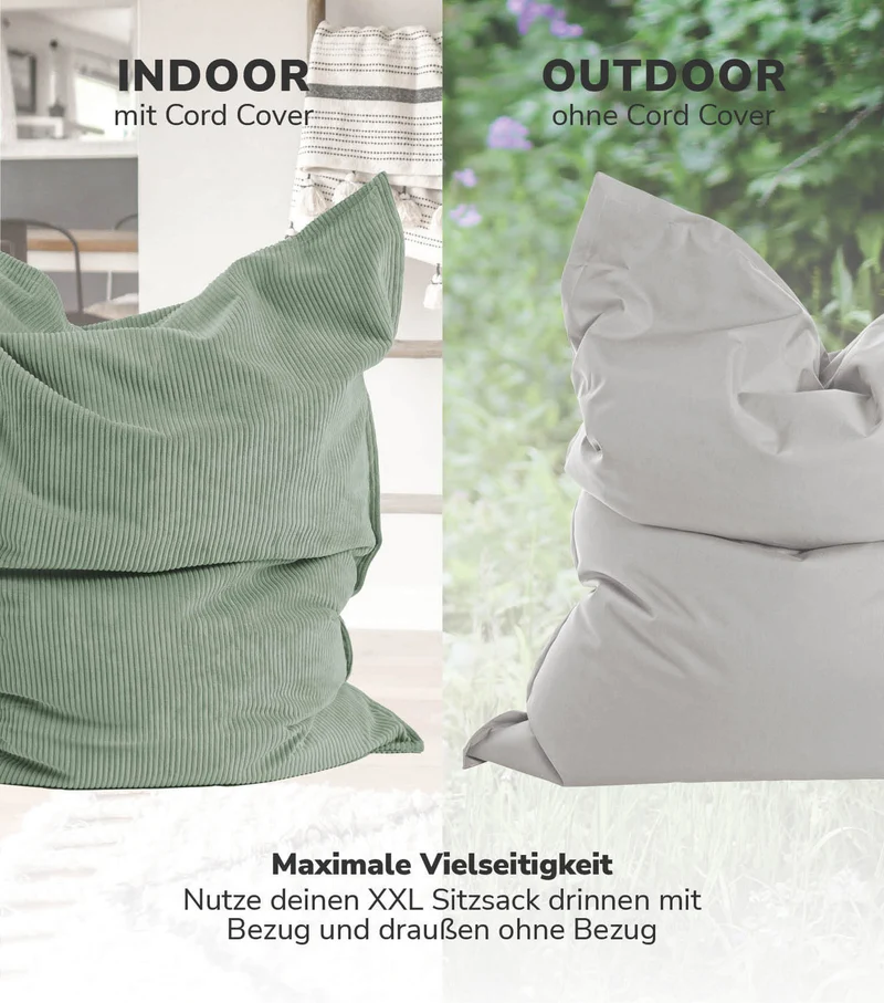Sitzsack Bezug aus Cord 'Das Kuschelcover'