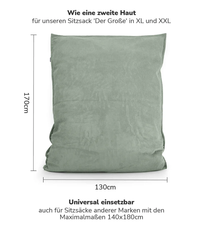 Sitzsack Bezug aus Cord 'Das Kuschelcover'