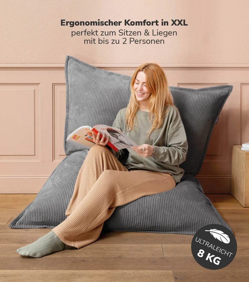 Outdoor Sitzsack 'Der Große' mit Cord-Cover