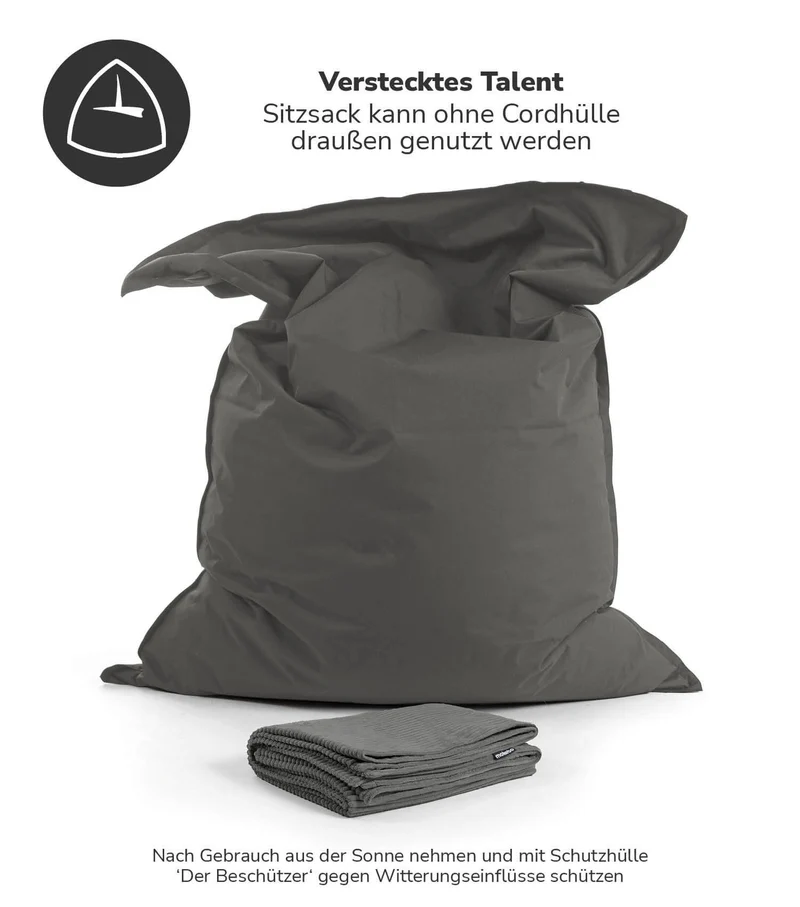 Outdoor Sitzsack 'Der Große' mit Cord-Cover