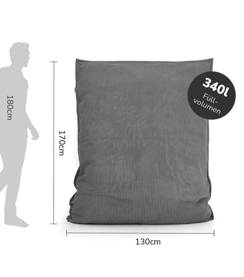 Outdoor Sitzsack 'Der Große' mit Cord-Cover