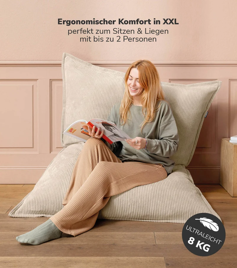 Outdoor Sitzsack 'Der Große' mit Cord-Cover
