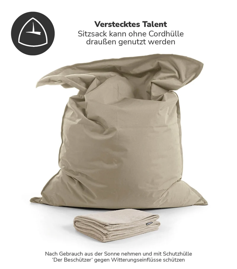 Outdoor Sitzsack 'Der Große' mit Cord-Cover
