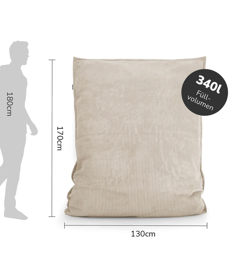 Outdoor Sitzsack 'Der Große' mit Cord-Cover