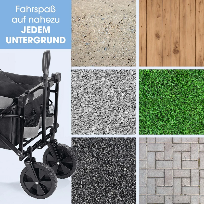 EASYmaxx Bollerwagen mit Dach - faltbar - anthrazit/schwarz