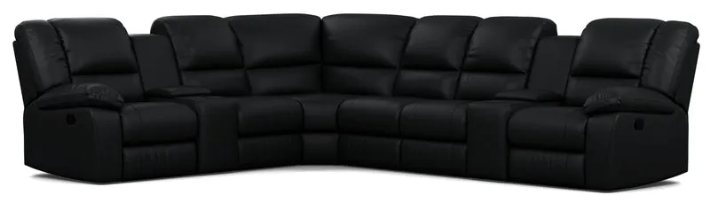 6 Seater Corner Modular with 5 Recliners and 2 Consoles
