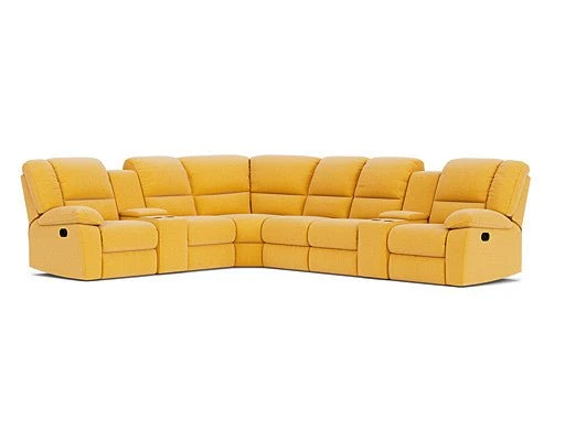 6 Seater Corner Modular with 5 Recliners and 2 Consoles