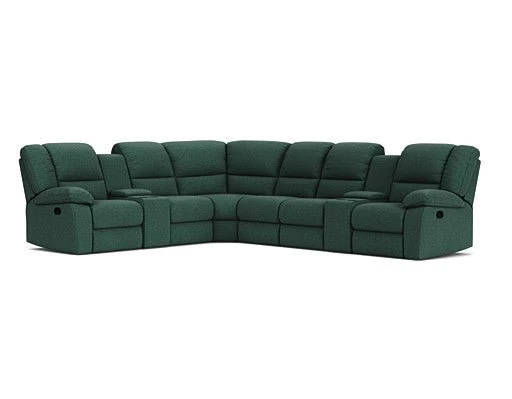 6 Seater Corner Modular with 5 Recliners and 2 Consoles