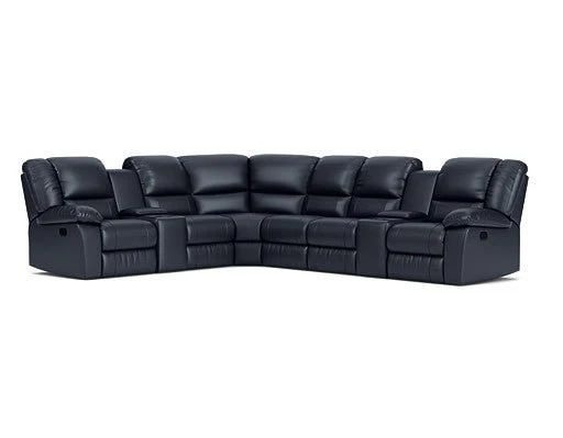 6 Seater Corner Modular with 5 Recliners and 2 Consoles
