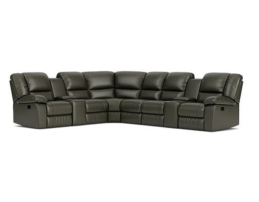 6 Seater Corner Modular with 5 Recliners and 2 Consoles