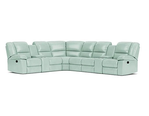 6 Seater Corner Modular with 5 Recliners and 2 Consoles