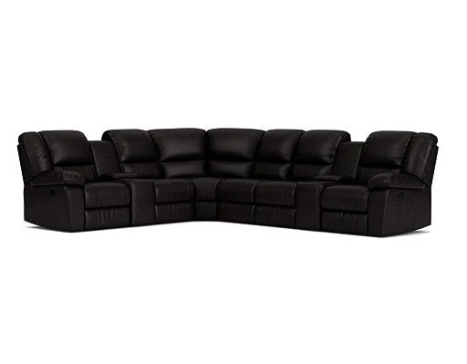 6 Seater Corner Modular with 5 Recliners and 2 Consoles
